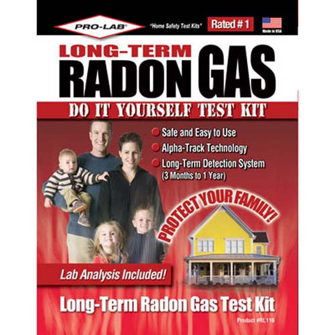 ''Long Term Radon Gas'' Home Test Kit