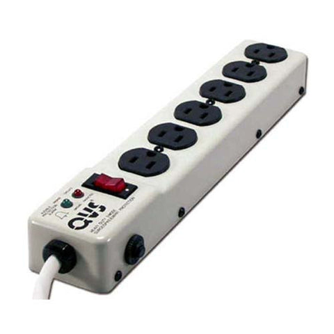 Industrial 6-Outlet Surge/Circuit Breaker w/ Metal Body