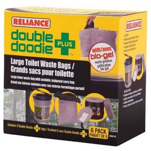 Double Doodie PLUS Toilet Bags w/ Bio-Gel 6-Pack
