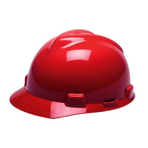 ANSI Hardhat Red w/ 4-Point Ratchet Suspension