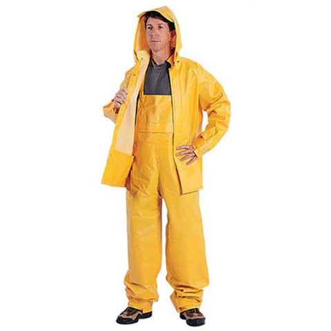 3-Piece Industrial Rain Suit w/ Hood Large