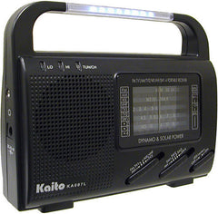 Solar&Crank AM/FM/NOAA Weather/4 SW Bands/3VHF Bands/LED Flashlight/7-LED Reading Lamp--Black