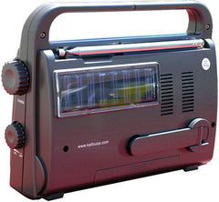 Solar&Crank AM/FM/SW 1&2/LED Flashlight/Digital Tuning Display/Clock/Alarm/AC Adapt&Earphns--Black