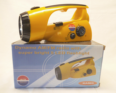 Kaito KA503 Hand Crank Emergency Flashlight with AM/FM Radio