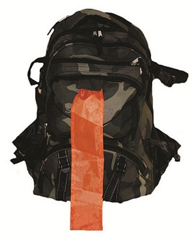 Camo Back Pack with Orange Pull-out Flag