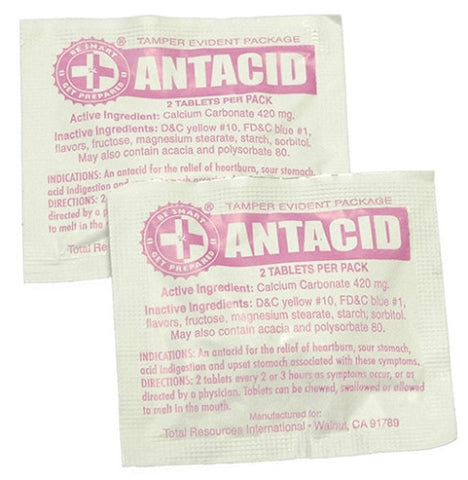 Antacid Packs / 2 Tablets Box of 100 Packs