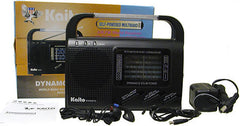 Solar&Crank AM/FM/NOAA Weather/4 SW Bands/3VHF Bands/LED Flashlight/7-LED Reading Lamp--Black