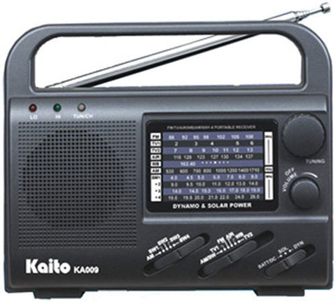 Kaito KA009 Dynamo & Solar Powered Radio Black/Red
