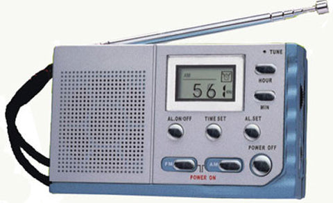 Kaito KA208 Credit Card Sized Portable AM/FM Radio / Clock Alarm
