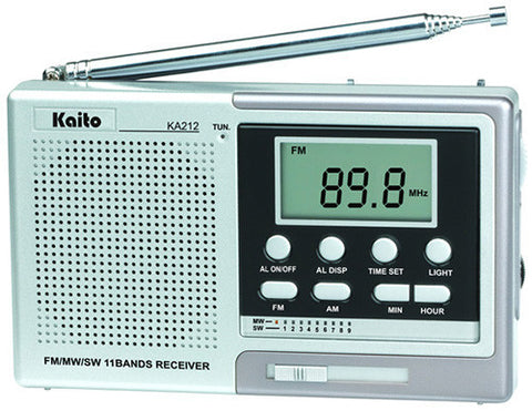 Kaito KA212 11-band AM/FM Shortwave Radio with Clock