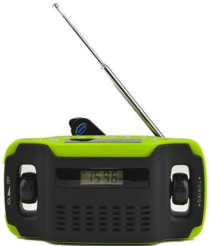 Kaito KA300 Solar/Hand Crank AM/FM Emergency Radio with Digital Alarm Clock, Cell Phone Charger & 3-LED Flashlight