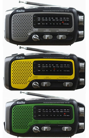 Kaito KA350 Voyager Trek Solar/Crank AM/FM/SW NOAA Weather Radio with 5-LED flashlight