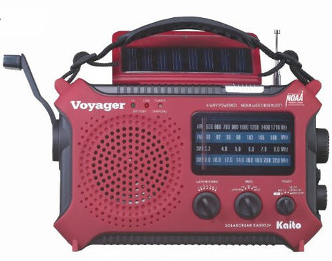 Kaito Voyager KA500IP Solar/Dynamo AM/FM/SW NOAA Weather Radio with Alert & Cell Phone (iPod/iPhone) Charger