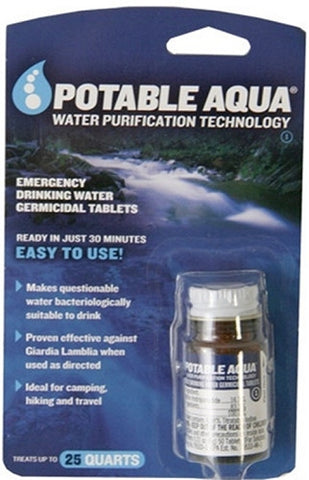 Potable Aqua Water Purification Tablets. 50 Tablet Bottle